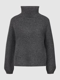 Gebreide coltrui, model 'LAIRY' van Only Grijs / zwart - 37