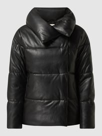 Gewatteerd jack in leerlook  van edc By Esprit Grijs / zwart - 30