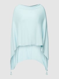 Poncho met kwastjes van comma Blauw / turquoise - 6