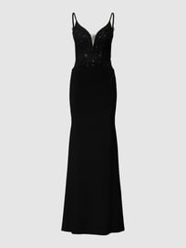 Abendkleid mit Herz-Ausschnitt von Mascara Grau / Schwarz - 35
