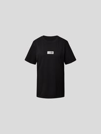 T-Shirt mit Logo-Applikation von MM6 Maison Margiela Grau / Schwarz - 40
