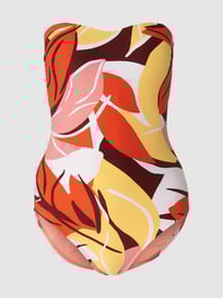 Badpak in bandeaumodel met abstract motief van Seafolly Wit - 7