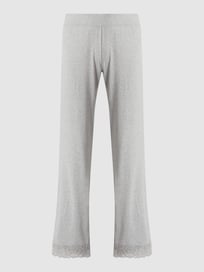 Pyjamahose mit Spitzenbesatz von Skiny Grau / Schwarz - 11