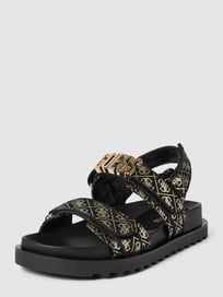 Sandalen met labeldetail, model 'FABELIS' van Guess Grijs / zwart - 31