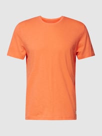 T-shirt in gemêleerde look, model 'Uni Slub Tee' van Tom Tailor Oranje - 7