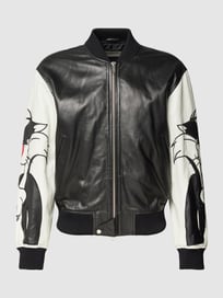 Lederjacke mit Looney Tunes®-Stitching von Iceberg Grau / Schwarz - 25