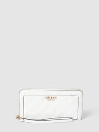 Portemonnee met labeldetails, model 'ABEY' van Guess Wit - 27