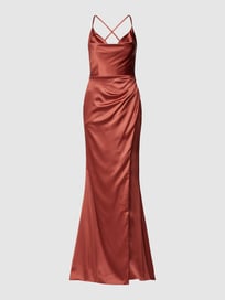 Abendkleid mit Wasserfall-Ausschnitt von Laona Orange - 7