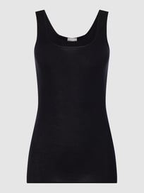 Onderhemd van katoen - naadloos, model 'Cotton Seamless' van Hanro Grijs / zwart - 8