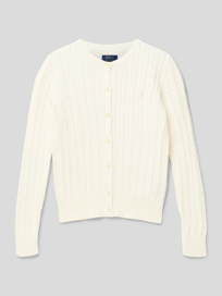 Strickjacke mit Logo-Stitching von Polo Ralph Lauren Teens Weiß - 24