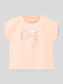 T-shirt met labeldetail van Guess Oranje - 4