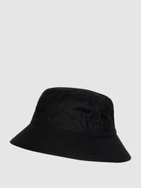Bucket Hat mit Label-Stitching von Barbour Grau / Schwarz - 22