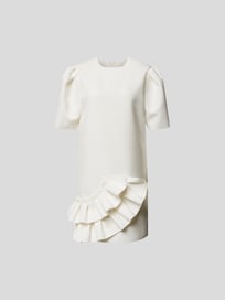 Knielanges Kleid mit Rüschen von MSGM Weiß - 37