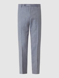 Slim Fit Anzughose aus Leinen-Schurwoll-Mix Modell 'Cane' von Atelier Torino Blau / Türkis - 43