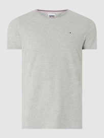 Slim Fit T-Shirt mit Logo-Stickerei Modell 'Jaspe' von Tommy Jeans Grau / Schwarz - 17