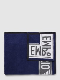 Handtuch mit Label-Print von Emporio Armani Blau / Türkis - 12