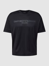 T-Shirt mit Label-Print von Emporio Armani Blau / Türkis - 38