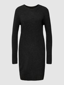 Knielanges Strickkleid mit geripptem Rundhalsausschnitt von Christian Berg Woman Grau / Schwarz - 16