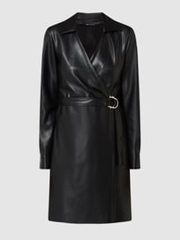 Mini-jurk in leerlook, model 'Riva' van Pennyblack Grijs / zwart - 31