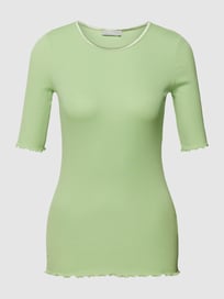 T-Shirt mit Wellensaum Modell 'Hizamond' von Fransa Grün - 8