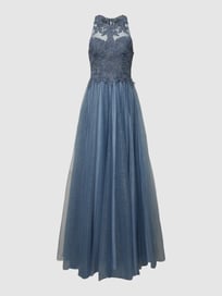 Abendkleid mit Neckholder von Mascara Blau / Türkis - 7