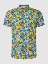 Slim Fit Leinenhemd von A Fish Named Fred Blau / Türkis - 45