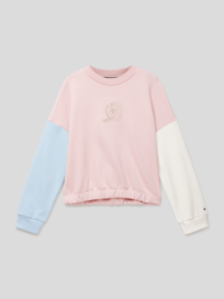 Sweatshirt mit Label-Stitching Modell 'Icon' von Tommy Hilfiger Teens Rosa - 20