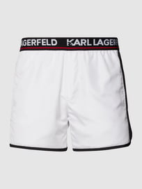Badehose mit Label-Patch von Karl Lagerfeld Beachwear Weiß - 41