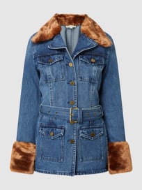 Jeansjack met afneembaar imitatiebont van MICHAEL Michael Kors Blauw / turquoise - 4