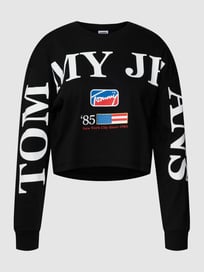 Cropped Longsleeve mit Label-Print von Tommy Jeans Grau / Schwarz - 3
