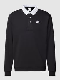 Poloshirt mit Label-Detail und Knopfleiste von Nike Grau / Schwarz - 30