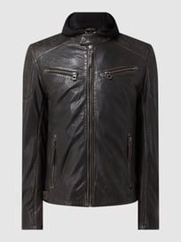 Lederjacke mit Kapuze Modell 'Ryan' von Gipsy Grau / Schwarz - 16
