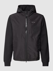 Sweatjacke mit Label-Stitching von Aeronautica Militare Grau / Schwarz - 38