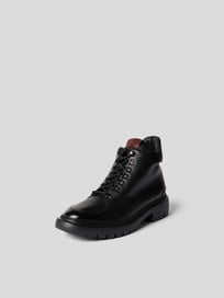Schnürboots mit Kontrastbesatz von Bally Grau / Schwarz - 7