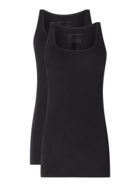 Unterhemd mit Stretch-Anteil im 2er-Pack  von Schiesser Grau / Schwarz - 47