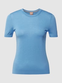 T-Shirt im Feinstrick-Design Modell 'FALYSSIAS' von BOSS Blau / Türkis - 8