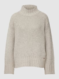 Gebreide pullover met opstaande kraag, model 'ONIKA' van Cinque Grijs / zwart - 32
