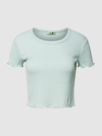 Kort T-shirt met smokdetails, model 'SMOKED' van Guess Groen - 21