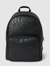 Rucksack mit Strukturmuster Modell 'Embossed' von ARMANI EXCHANGE Grau / Schwarz - 32