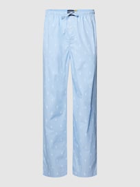Pyjama-Hose mit Allover-Logo Modell 'WOVEN' von Polo Ralph Lauren Underwear Blau / Türkis - 35
