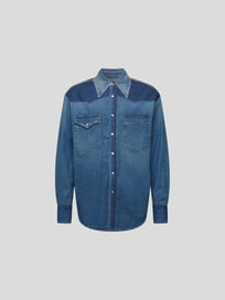 Jeanshemd mit Kontrastnähten von Maison Margiela Blau / Türkis - 30