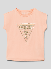 T-shirt met labelstitching van Guess Oranje - 18