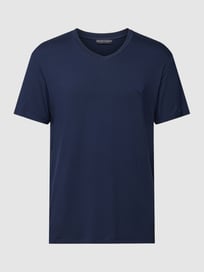 T-Shirt mit Label-Stitching Modell 'DELUXE' von Emporio Armani Blau / Türkis - 7