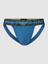 Jockstrap mit eingewebtem Logo Modell 'MEGALOGO' von Emporio Armani Blau / Türkis - 29