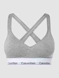 Bralette met logo in band van Calvin Klein Underwear Grijs / zwart - 3