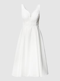 Cocktailjurk met bloemenborduursel van TROYDEN COLLECTION Wit - 20