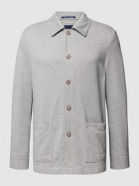 Overhemdjack met all-over motief van Christian Berg Men Grijs / zwart - 42