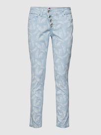 Stoffhose mit floralem Allover-Muster von Buena Vista Blau / Türkis - 36