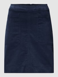 Knielange rok in ribcordlook, model 'Cordy' van ICHI Blauw / turquoise - 28