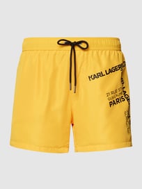 Badehose mit Eingrifftaschen von Karl Lagerfeld Beachwear Gelb - 38